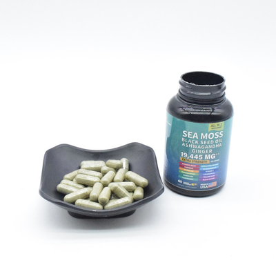 OEM ODM Organic Sea Moss And Black Seed Oil Capsules For Adults Sea Moss Extarct For Immune System Supplements