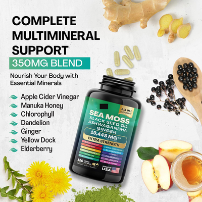 Best Quality OEM Packing Immune Organic Raw Sea Moss Capsules Health Care Product Supplement