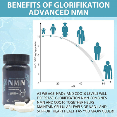 Longevity 600mg Pure Nmn Supplement Capsule Energy Increasing