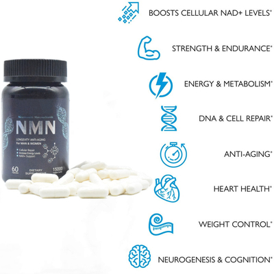Longevity 600mg Pure Nmn Supplement Capsule Energy Increasing